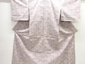 アンティーク　麻の葉模様織り出し手織り紬単衣着物